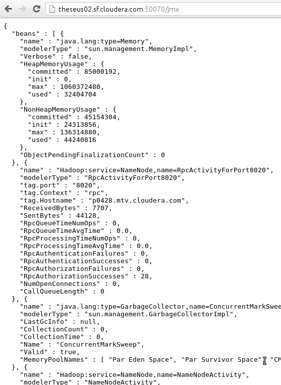 Example jmx json servlet