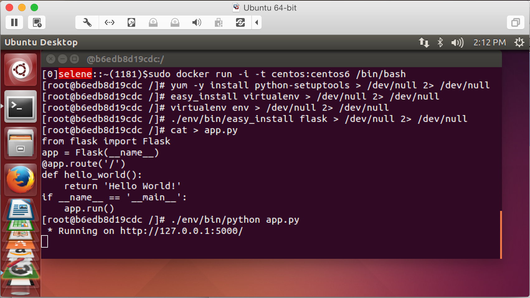 Flask in Docker in VMware on Mac